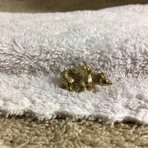 Gold Tone Bear Figurine Accent